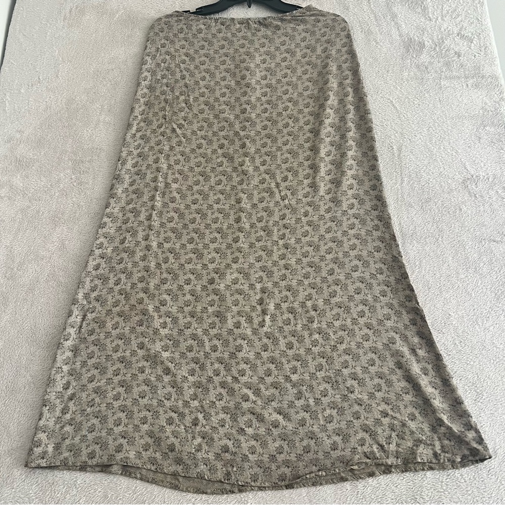 Vintage Accomplice Skirt Women’s 7 Midi‎ A-Line Floral Print Olive Green